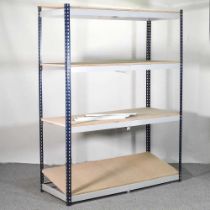 A metal shelving unit 154w x 62d x 200h cm