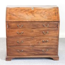 A George III mahogany bureau, on bracket feet 107w x 52d x 108h cm