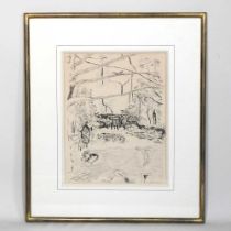 Pierre Bonnard, French 1867-1947, Le Parc Monceau, etching, signed in the plate, 34 x 26cm