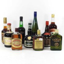 A collection of brandy and spirits, to include Hennessey cognac, Drambuie, Grand Marnier,