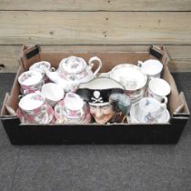 A Royal Doulton toby jug, together with Wedgwood Peter Rabbit and a collection of Royal Albert