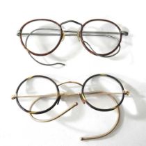 Two pairs of vintage gilt spectacles (2)