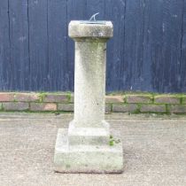 A cast stone sun dial, 96cm high