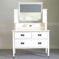 An Edwardian white painted dressing table 105w x 51d x 163h cm