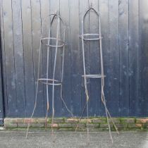 A pair of metal garden spires, approx, 212cm (2)
