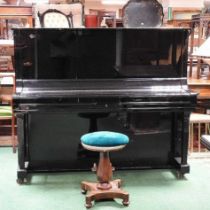 A Yamaha U3 upright piano, in an ebonised case, no A3901547, together with a piano stool 154w x 68dx