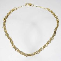An 18 carat gold fancy link necklace, 29g, 40cm long