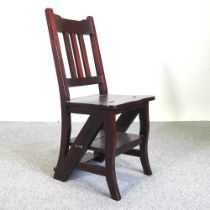 A hardwood folding library chair/steps