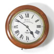 An early 20th century walnut cased dial clock, the ten inch dial signed M.R.C., CILLETT. BLAND & CO,