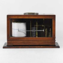 An early 20th century mahogany cased barograph, in a glazed case 36w x 18d x 21h cm