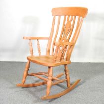A modern beech rocking chair