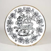 Sir Grayson Perry RA, b1960, Lion Queen, fine bone china plate with gold lustre, 2022, printed stamp