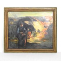 Faik Hassan, (Faeq Hassan, Iraqi), 1914-1992, Bedouin mother and child, signed and dated 1979, oil