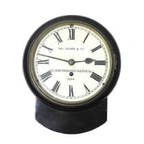 A 19th century drop dial wall clock, with an ebonised case and painted eight inch dial inscribed Wm.