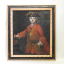 English school, 17th/18th century, a three quarter length portrait of a young man in formal dress,