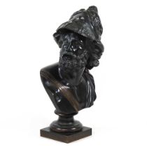 Italian School, early 20th century, a bronze portrait bust of Menelaus King of Sparta, on a socle