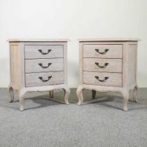 A pair of modern bedside chests, on cabriole legs (2) 50w x 41d x 62h cm