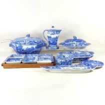 A collection of Copeland Spode Italian pattern blue and white table wares, to include a large tureen