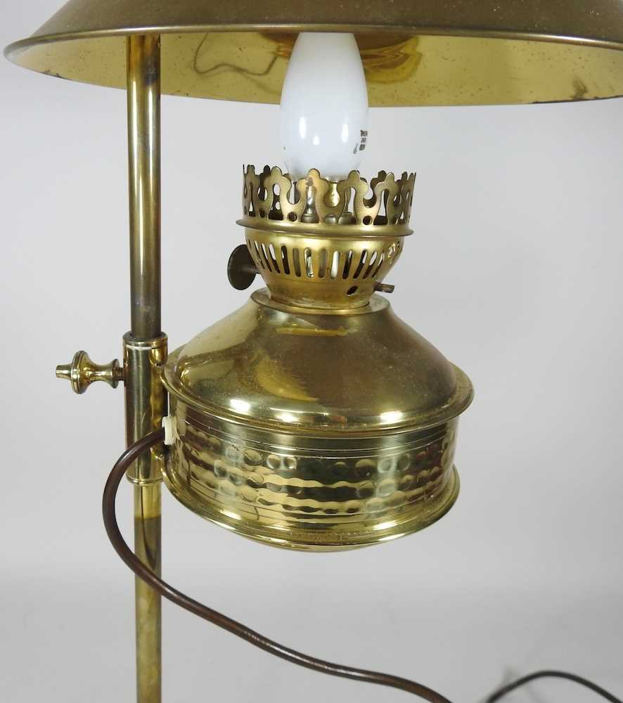 A brass table lamp, in the form of a Victorian adjustable student's lamp, 60cm high - Image 3 of 4