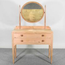 An early 20th century pine dressing table, on square legs 92w x 47d cm