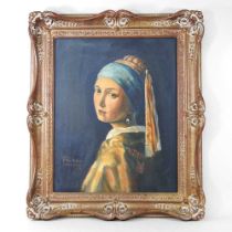 Ritter, after Vermeer, The Girl with the Pearl Earring, oil on canvas, 51 x 41cm