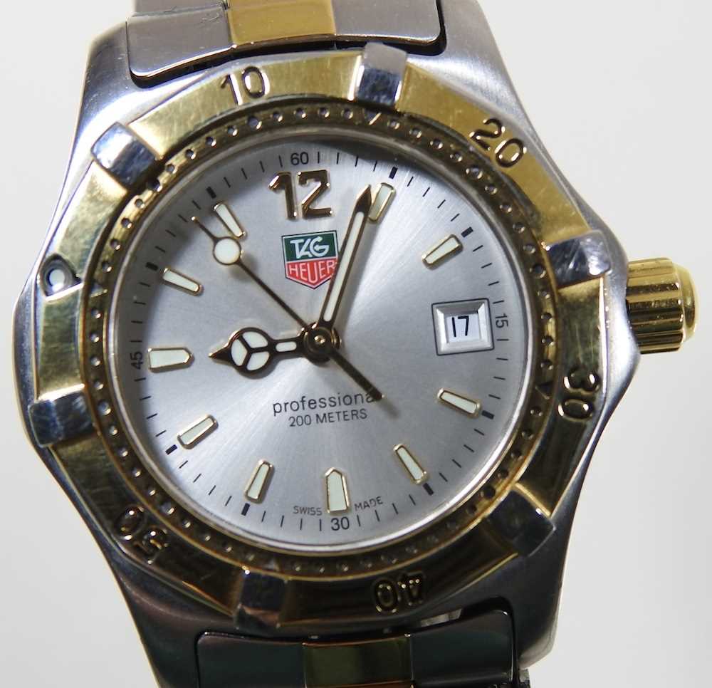 A Tag Heuer Professional ladies wristwatch, with a signed 20mm dial and bi-colour bracelet strap, no - Image 2 of 5