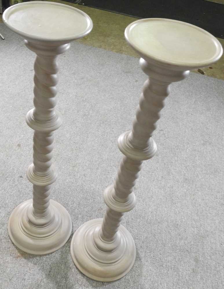 A near pair of painted wooden jardiniere stands, highest 100cm (2) Other is 98cm high - Image 3 of 4