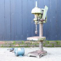 A vintage pillar drill, 110cm high Spares or repair