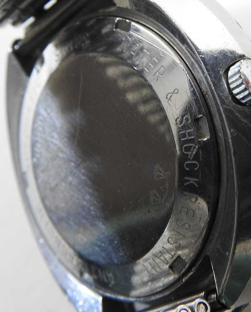 A Zodiac automatic astrographic mystery gentleman's wristwatch, circa 1970, the signed 28mm blue - Image 3 of 5