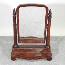 A Victorian mahogany swing frame toiletry mirror, 59cm wide