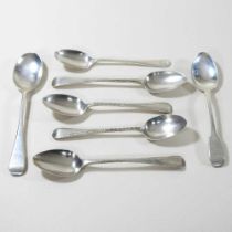 A collection of seven various 19th century silver teaspoons, various dates and makers, 120g (7)