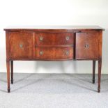A reproduction serpentine sideboard 138w x 57d x 91h cm