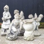 A collection of five various cast stone water features (5)