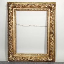 A 19th century carved and gilt picture frame, 94 x 76cm overall Recess measured from the back, 69.