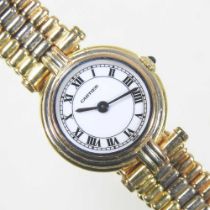 A Cartier Vendome Trinity ladies 18 carat gold wristwatch, the signed 15mm dial with Roman hours,