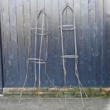 A pair of metal garden spires, approx, 212cm (2)