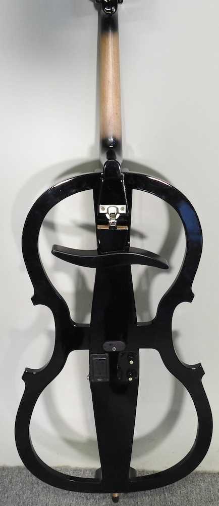 An Antoine Sonnet black electric cello, 125cm long, in a soft case Overall condition looks to be - Image 7 of 12