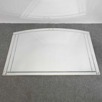 An Art Deco style etched glass wall mirror, 132 x 92cm