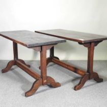 A pair of oak refectory tables (2) 137w x 59d x 78h cm