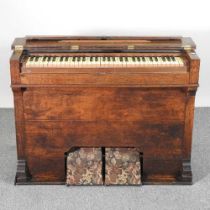 A Victorian walnut cased The Organ Harmonium, by Chappell & Co, New Bond St 100w x 38d x 76h cm