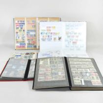 A collection of mainly post-war all world stamp albums, together with a collection of loose stamps