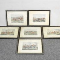 A set of six hunting prints, Hunting Qualifications, hand coloured, 16 x 25cm (6)