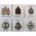 Victorian/Edwardian Infantry Cap Badges consisting white metal, Vic crown Border Reg ... Blackened