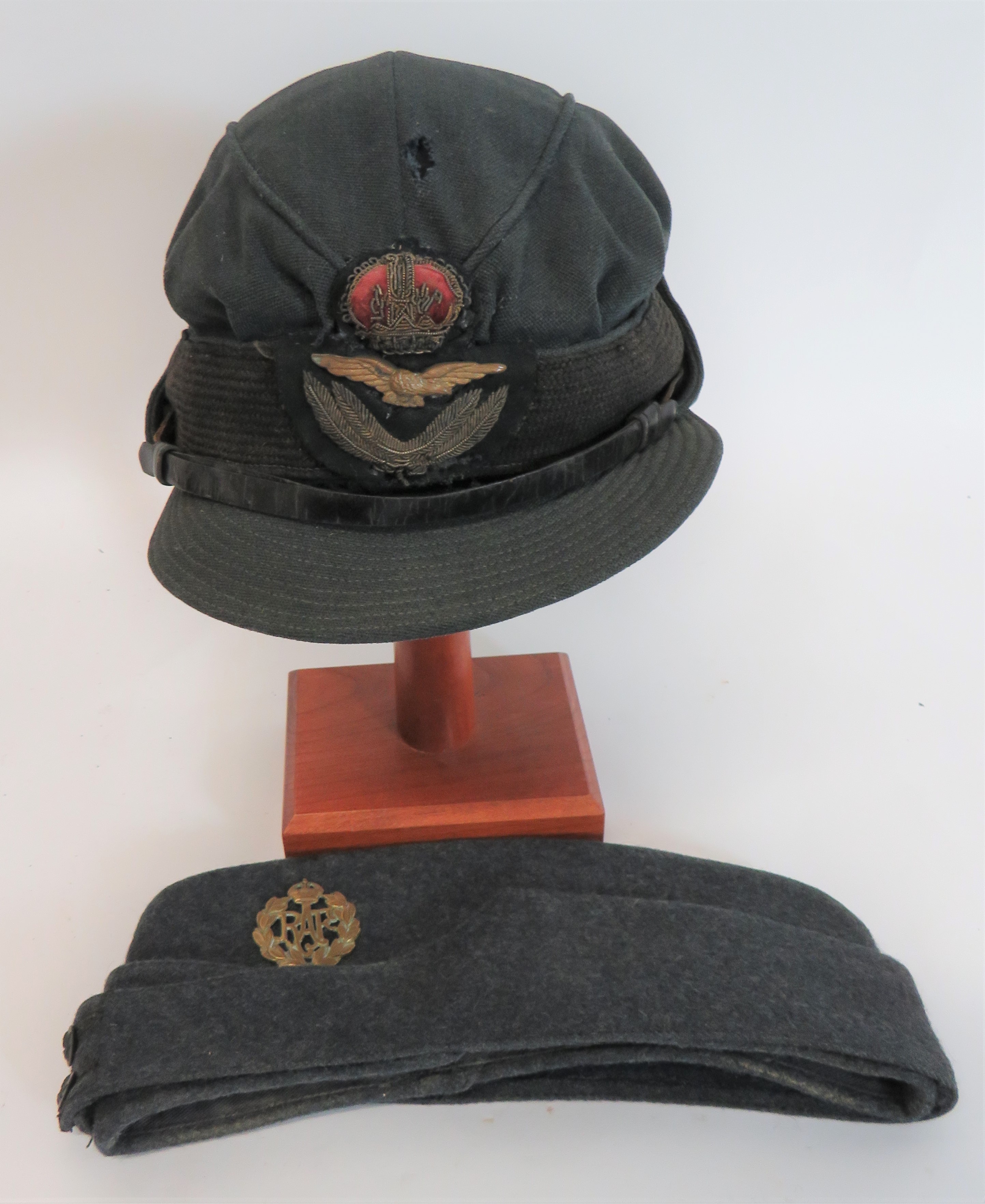 Pre 1952 WAAF Officer's Service Dress Cap blue grey, three section crown, stiff band, stitched