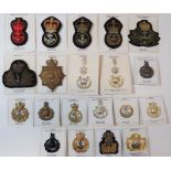 Royal Marine and Royal Navy Cap Badges including plated and anodised, 3 part, QC RM Plymouth