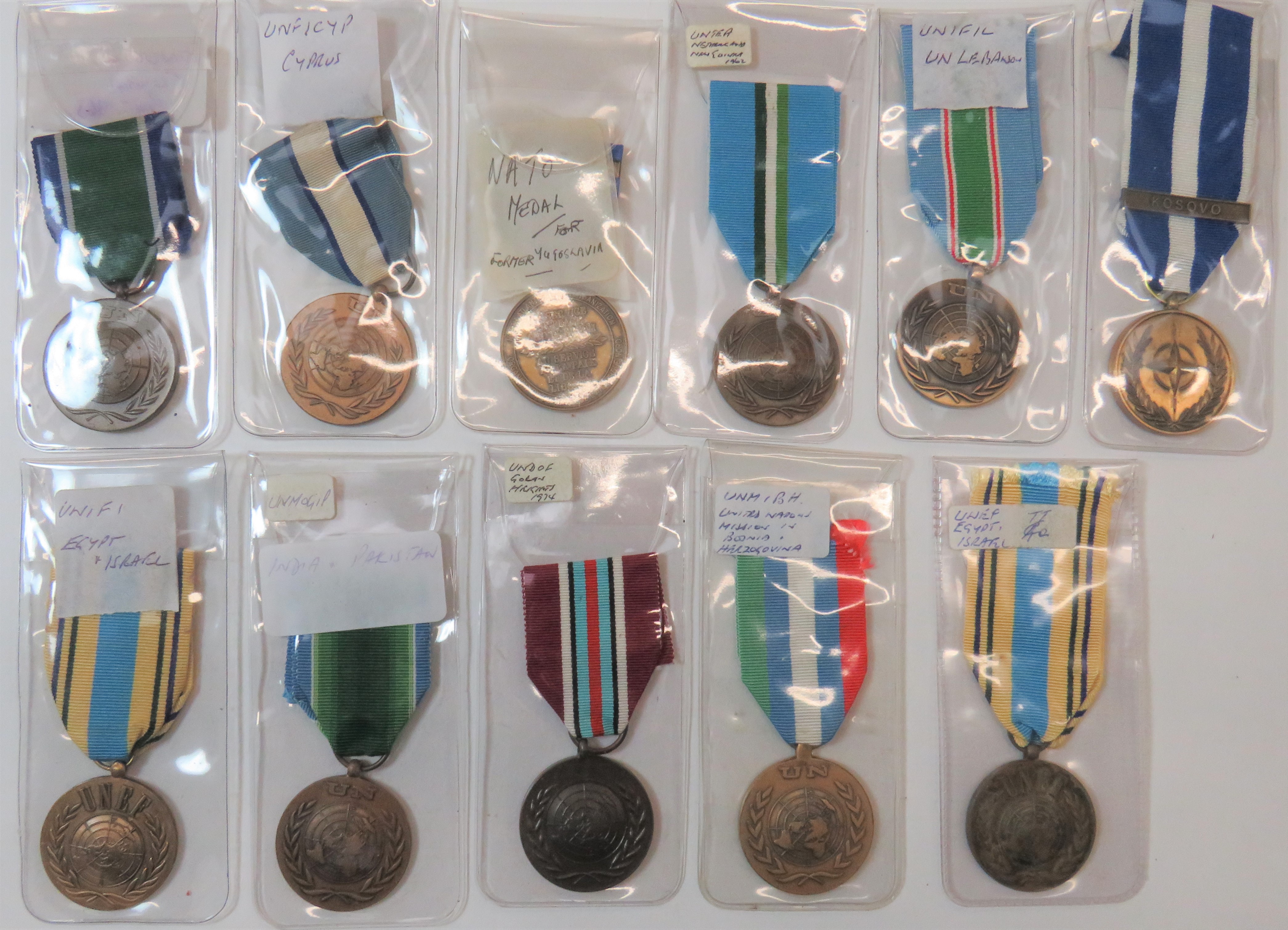Selection of United Nations Medals various examples including Kosovo ... Former Yugoslavia ...