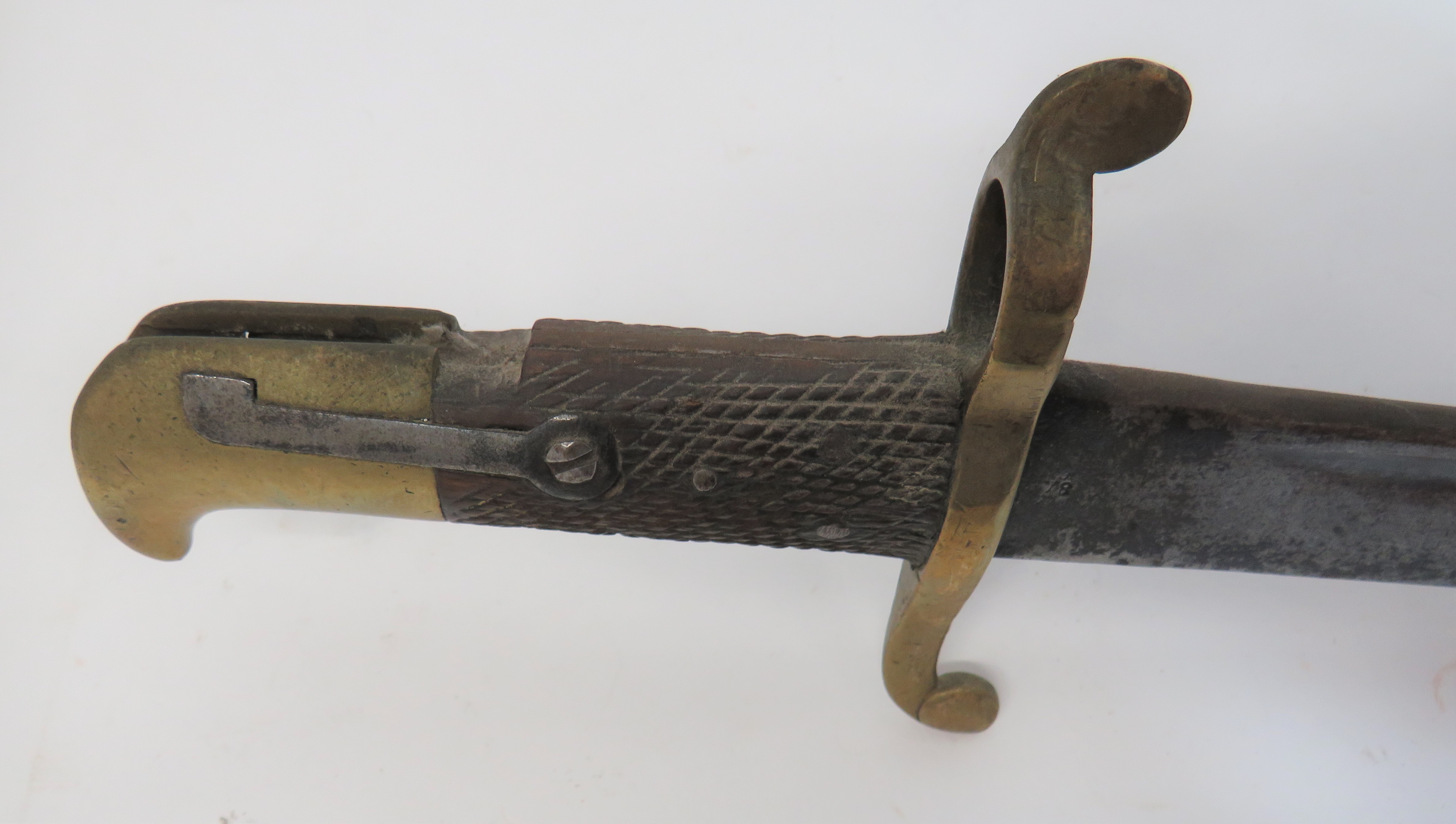 Model 1855 Sappers and Miners Shortened Bayonet 15 1/4 inch, single edged, pipe back blade.  The - Image 2 of 2