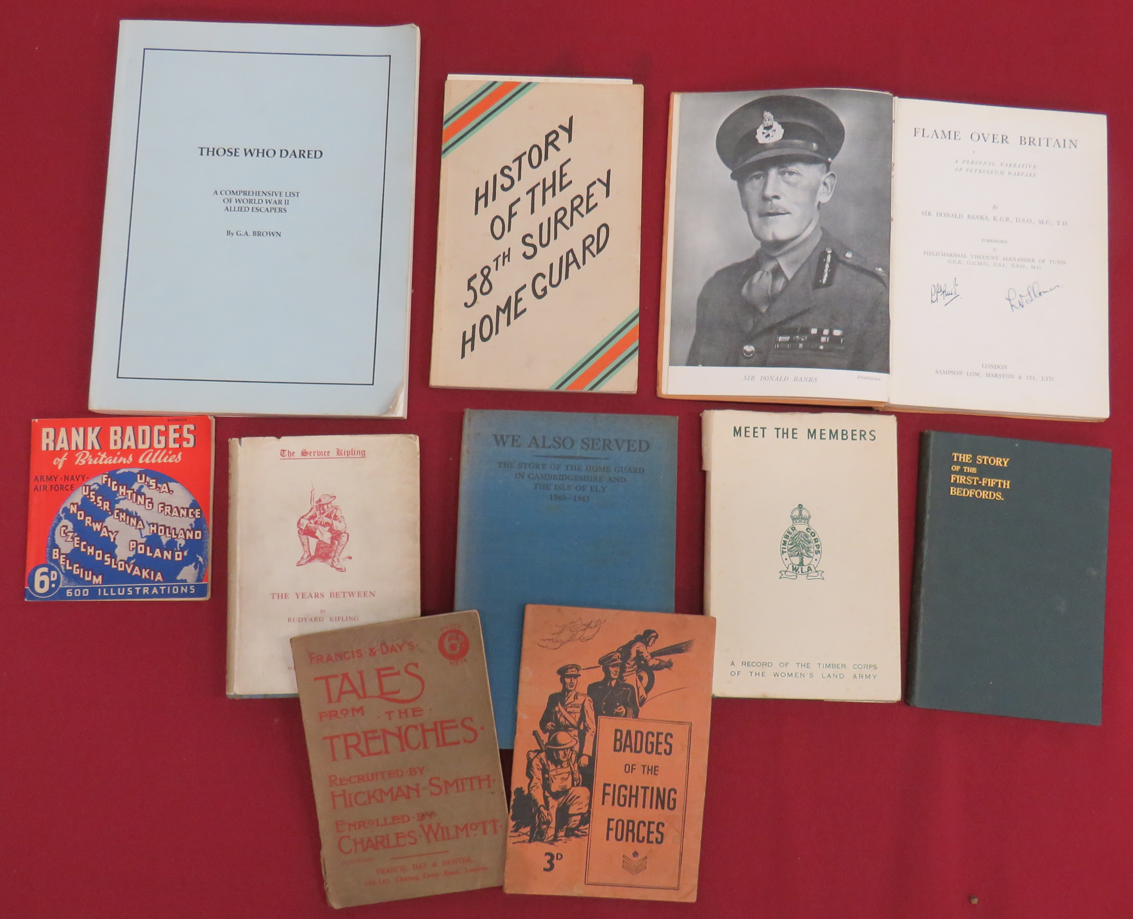 Selection Of Books Including Home Guard including History Of The 58th Surrey Home Guard ... We