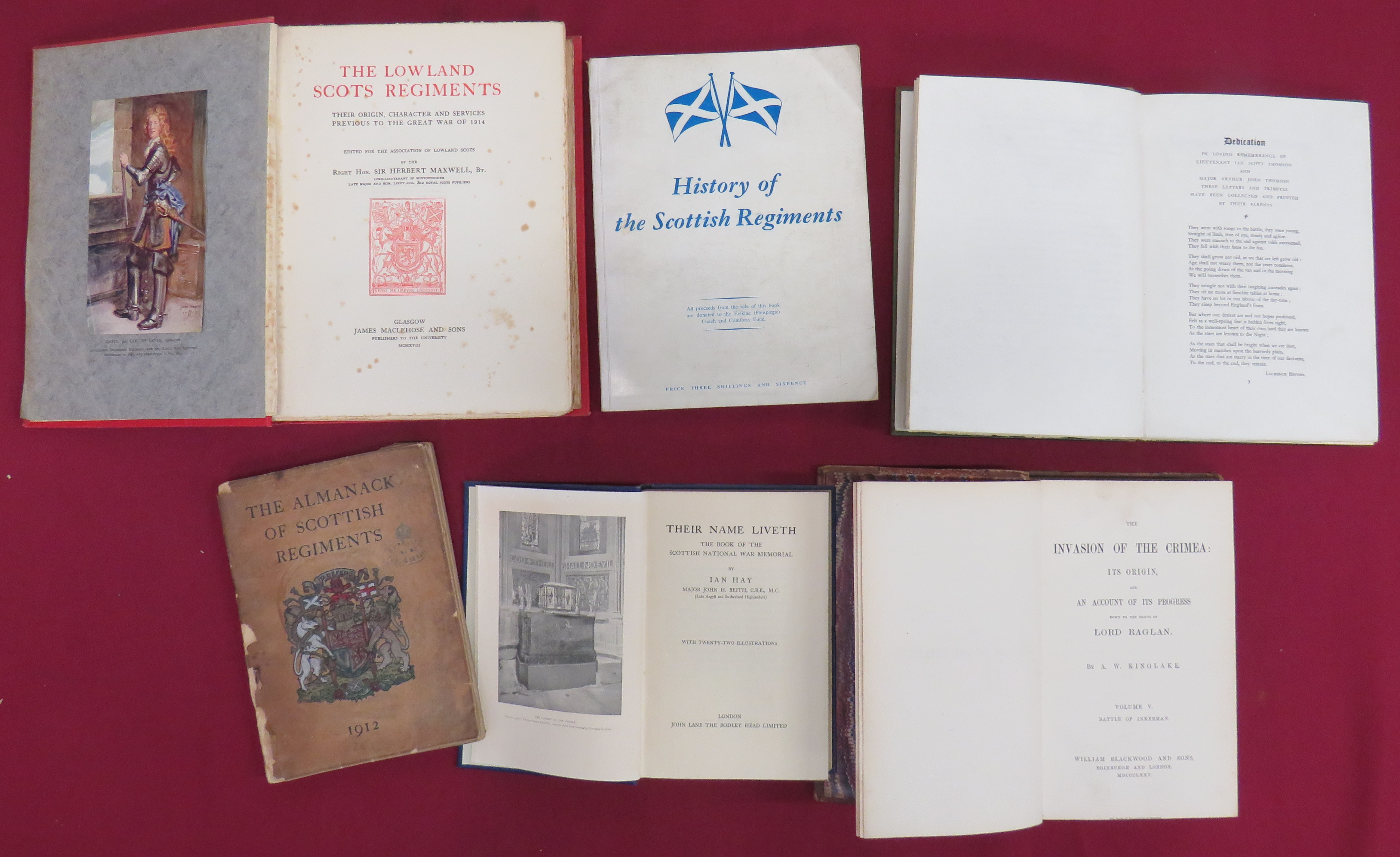 Scottish Orientated Military Books including The Lowland Scots Regiments by Maxwell ... The Invasion