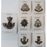 Victorian Infantry Cap Badges consisting brass, Vic crown Royal Irish Regiment ... Bi-metal Vic